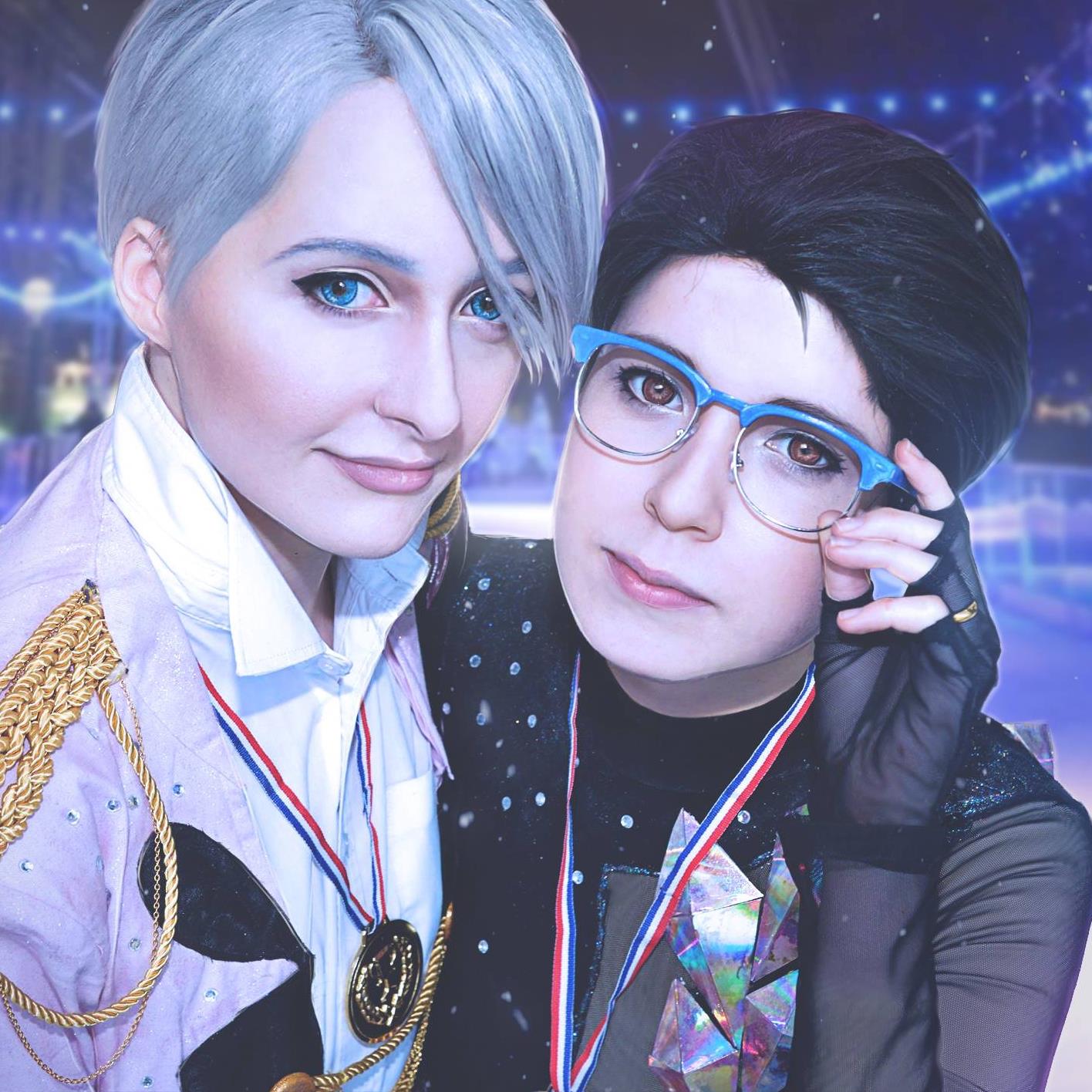 Pinstripe Cosplay cosplying Victor and Yurii from Yurii! on ice