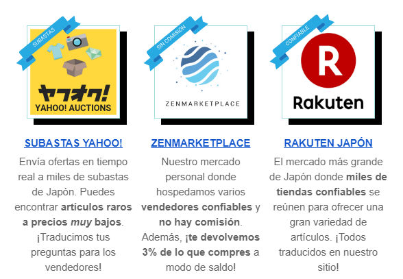 Tiendas para comprar de Japón a través de un proxy intermediario