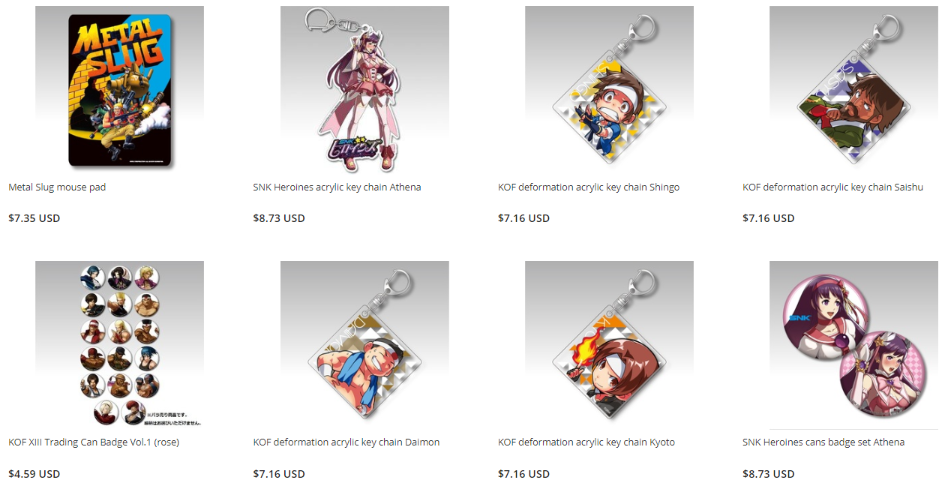 SNK badges, key chains, folders, tapestries, mugs, beanies available on ZenMarket