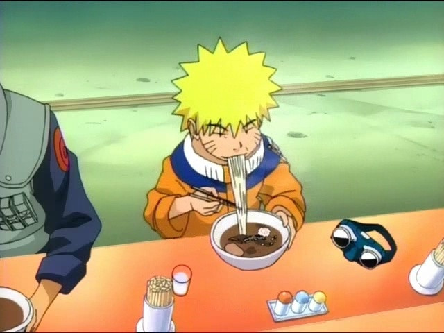 Naruto eating a bowl of fresh ramen